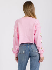 WOMEN'S LONG SLEEVE GRAPHIC DETAILED TOP