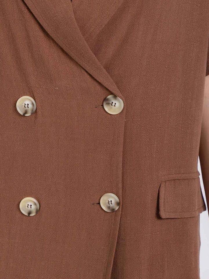 WOMEN'S SHORT SLEEVE BUTTON CLOSURE OVERSIZED CARDIGAN