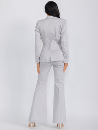 WOMEN'S LONG SLEEVE BLAZER & WIDE LEG PANTS LACE 2PC. SET