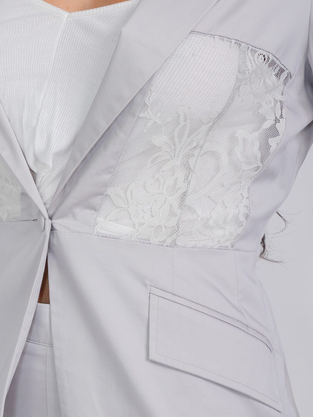 WOMEN'S LONG SLEEVE BLAZER & WIDE LEG PANTS LACE 2PC. SET