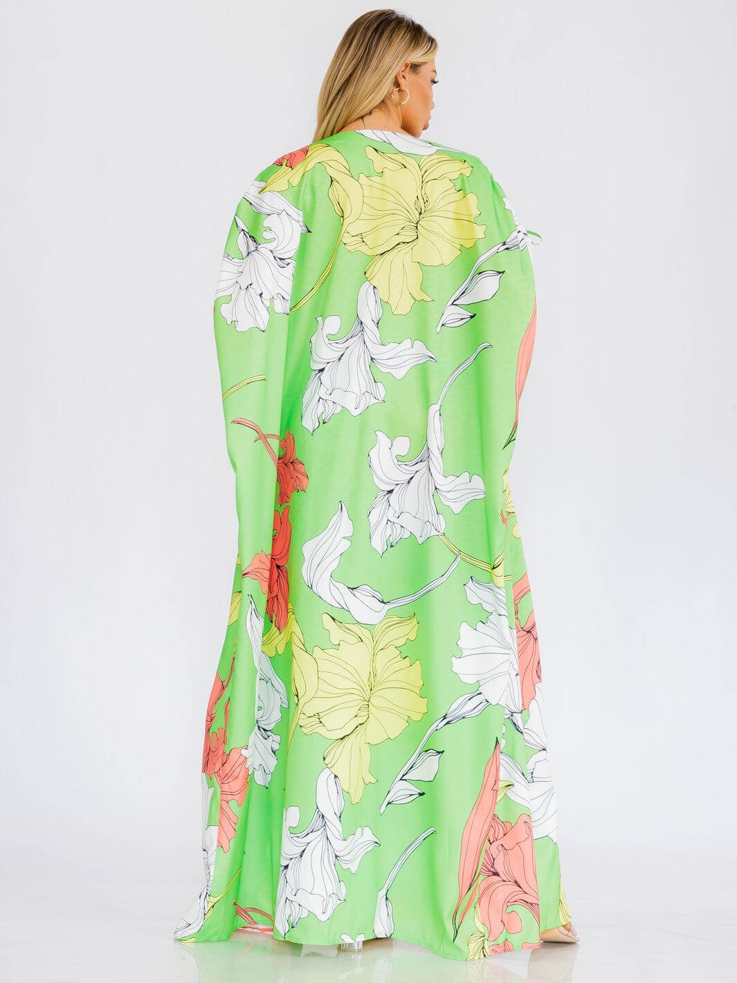 WOMEN'S CROP TOP WITH KIMONO & WIDE LEG PANTS FLORAL 3PC. SET