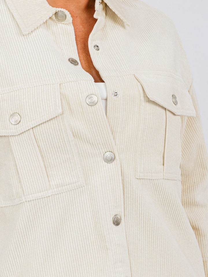 WOMEN'S LONG SLEEVE TOP & BUTTON CLOSURE SKIRT CORDUROY 2PC SET