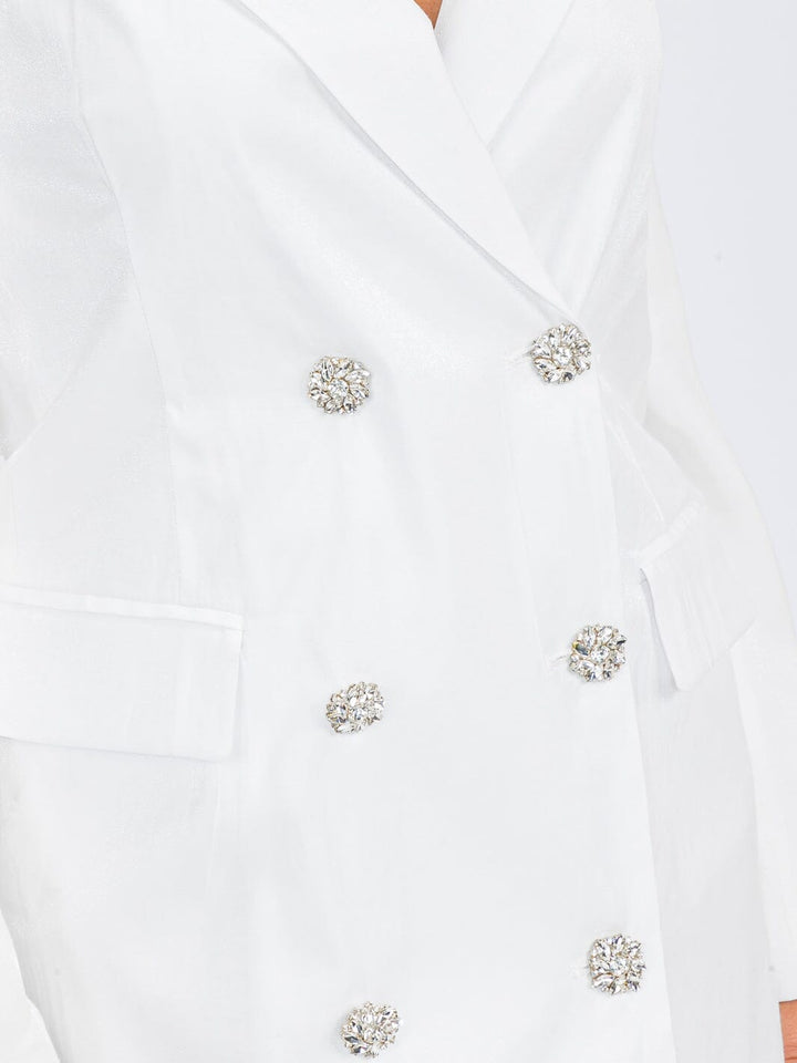 WOMEN'S LONG PUFF SLEEVE BUTTON CLOSURE WRAP MINI DRESS