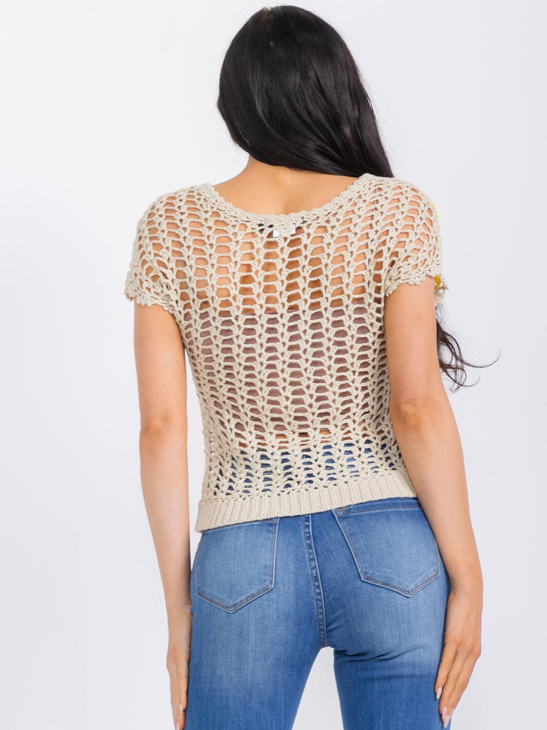 WOMEN'S SHORT SLEEVE COLORBLOCK ELASTIC WAIST TOP