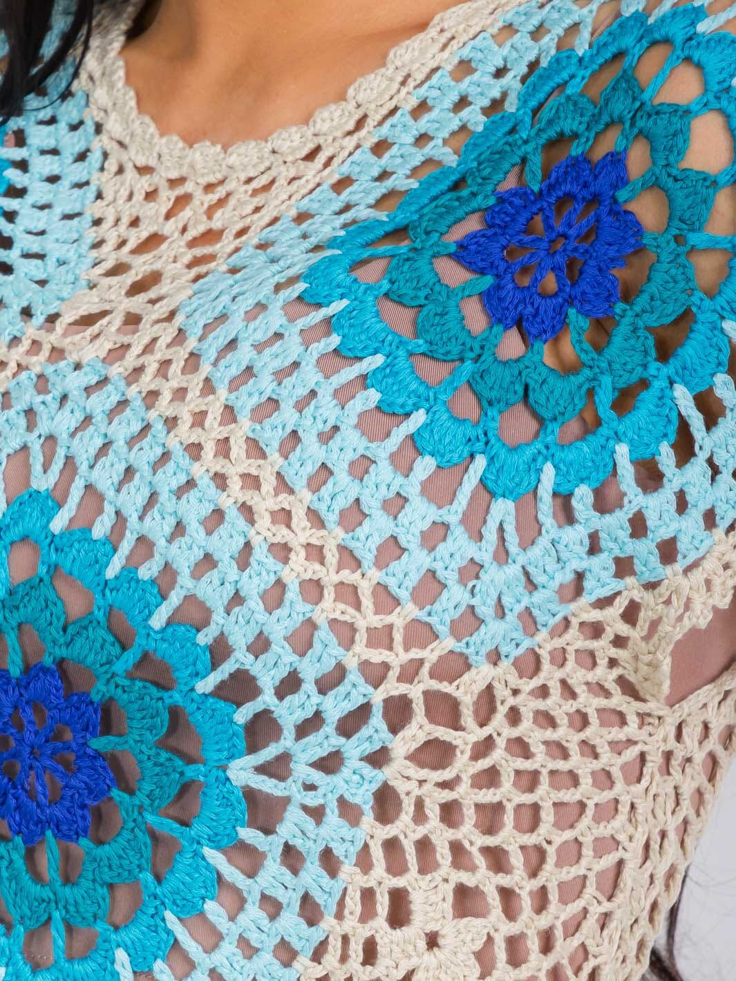 WOMEN'S SHORT SLEEVE COLORBLOCK ELASTIC WAIST TOP