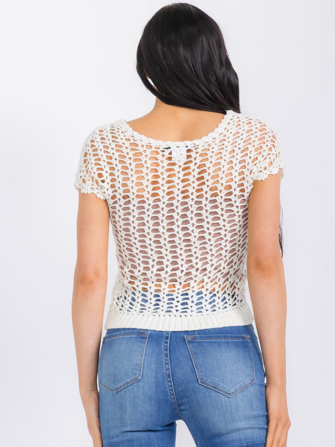 WOMEN'S SHORT SLEEVE COLORBLOCK ELASTIC WAIST TOP