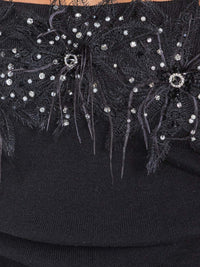 WOMEN'S SLEEVELESS RUCHED STUDS DETAILED TANK TOP