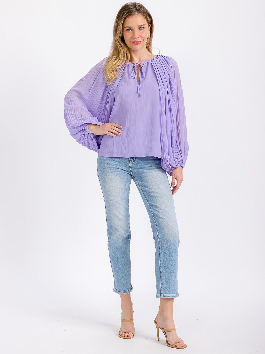 WOMEN'S LONG SLEEVE V-NECK SOLID BLOUSE