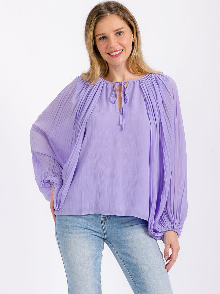 WOMEN'S LONG SLEEVE V-NECK SOLID BLOUSE