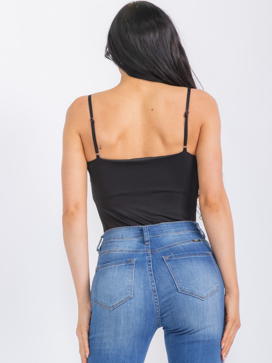 WOMEN'S SLEEVELESS SHIMMER DETAILED BODYSUIT