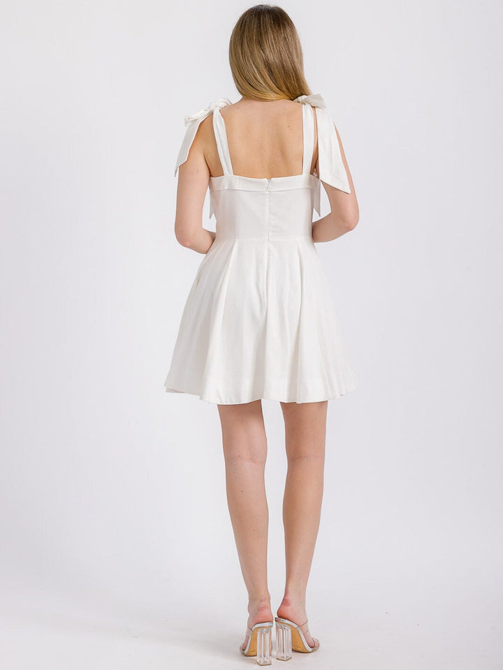 WOMEN'S SLEEVELESS SQUARE NECK FRONT POCKETS MINI DRESS