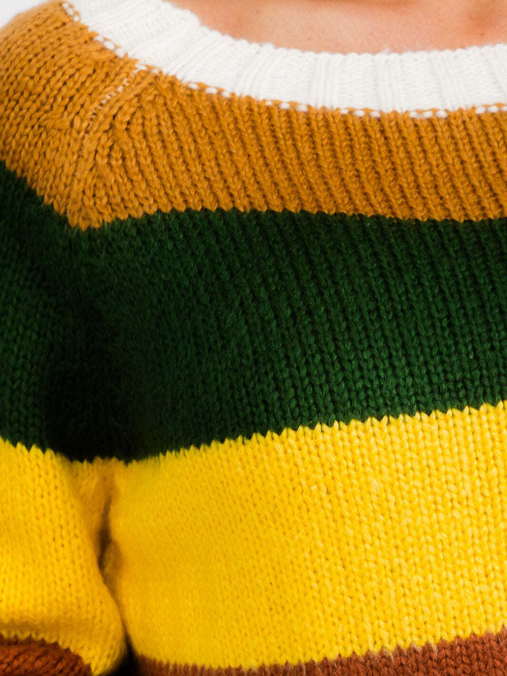 WOMEN'S LONG SLEEVES PULLOVER COLORBLOCK STRIPES KNIT SWEATER