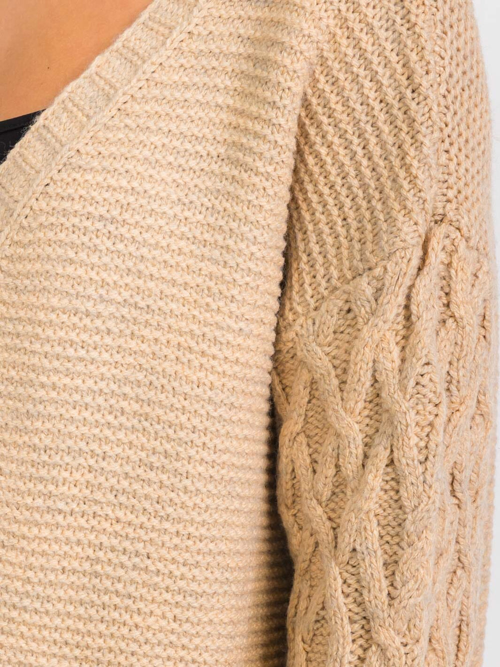 WOMEN'S LONG DETAILED SLEEVE OPEN FRONT CARDIGAN