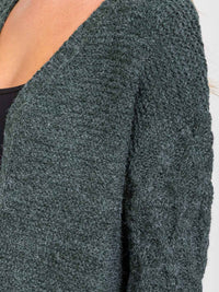 WOMEN'S LONG DETAILED SLEEVE OPEN FRONT CARDIGAN