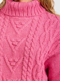WOMEN'S LONG SLEEVE TURTLE NECK KNIT PULLOVER SWEATER