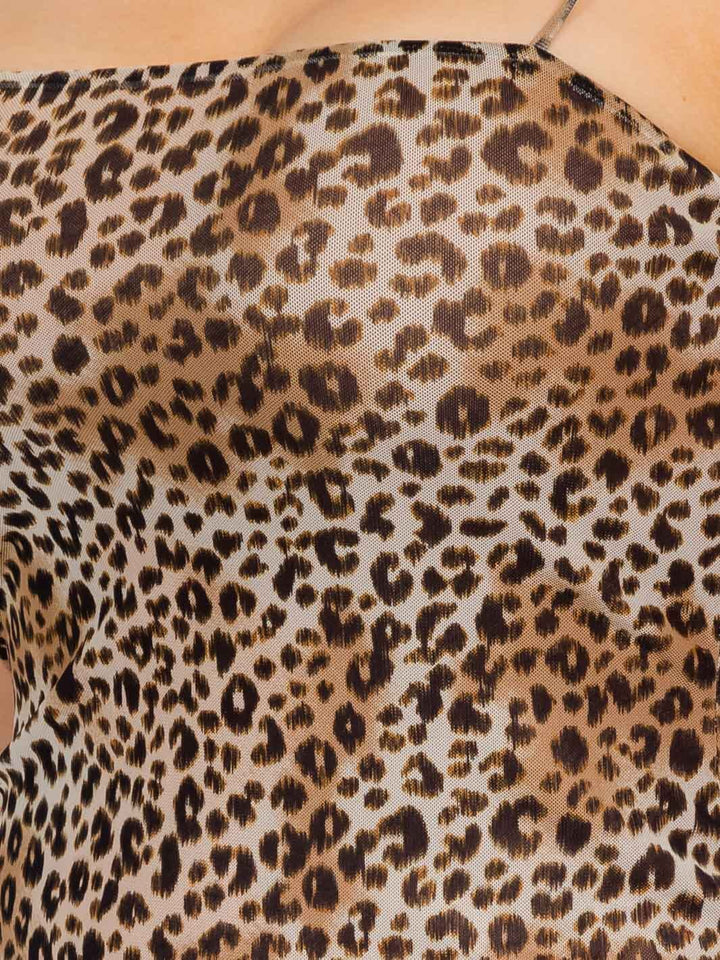 PLUS SIZE SLEEVEVESS FRONT SLIT ANIMAL PRINT MAXI DRESS