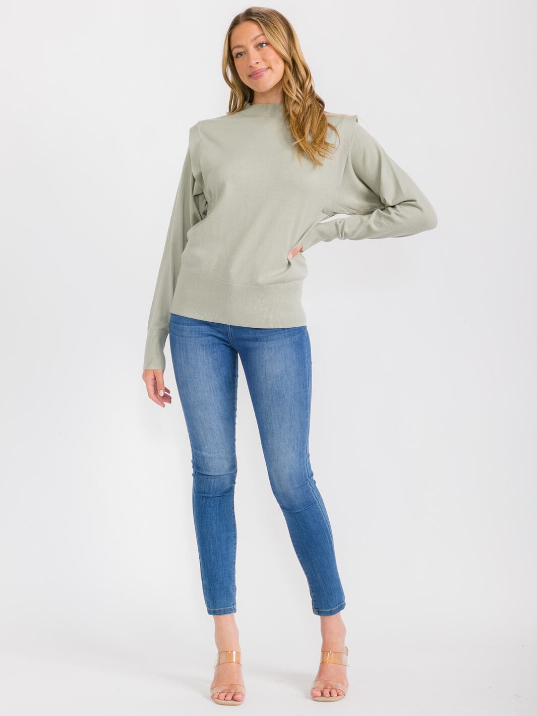 WOMEN'S LONG SLEEVES SHOULDER DETAILED BLOUSE
