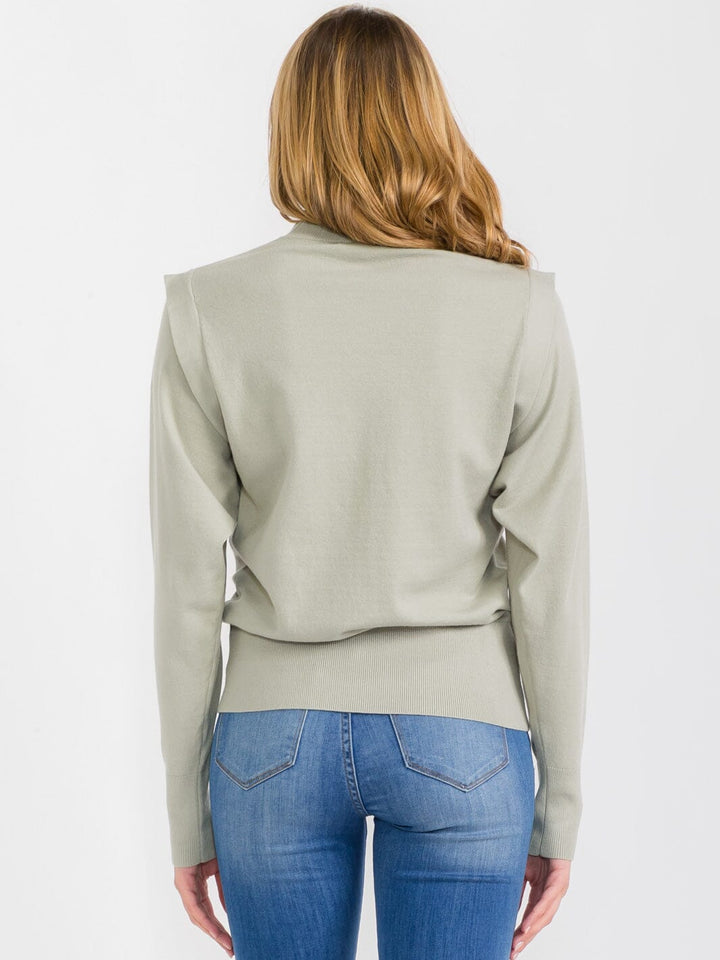 WOMEN'S LONG SLEEVES SHOULDER DETAILED BLOUSE