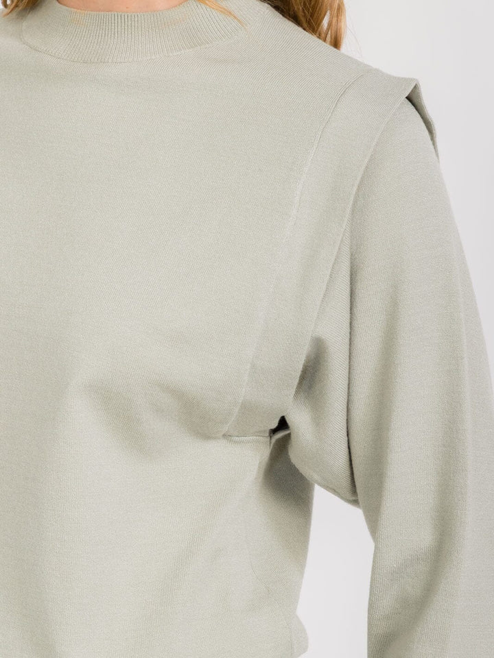 WOMEN'S LONG SLEEVES SHOULDER DETAILED BLOUSE