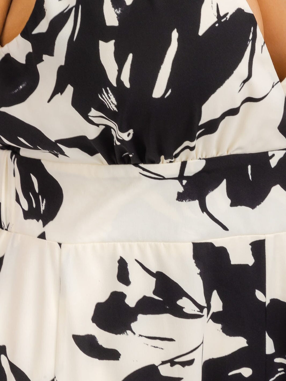PLUS SIZE SLEEVELESS V-NECK OPEN BACK FLORAL WIDE LEG JUMPSUIT