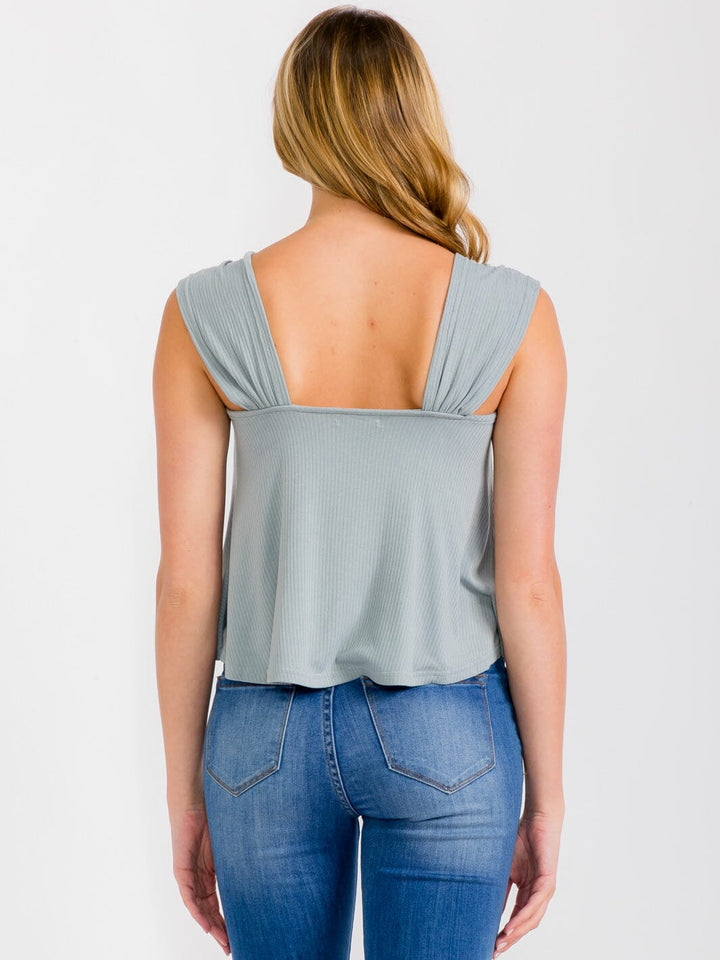 WOMEN'S SLEEVELESS SQUARE NECK TANK TOP