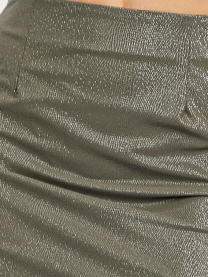 WOMEN'S ZIPPER CLOSURE SNAKE PRINT MINI SKIRT