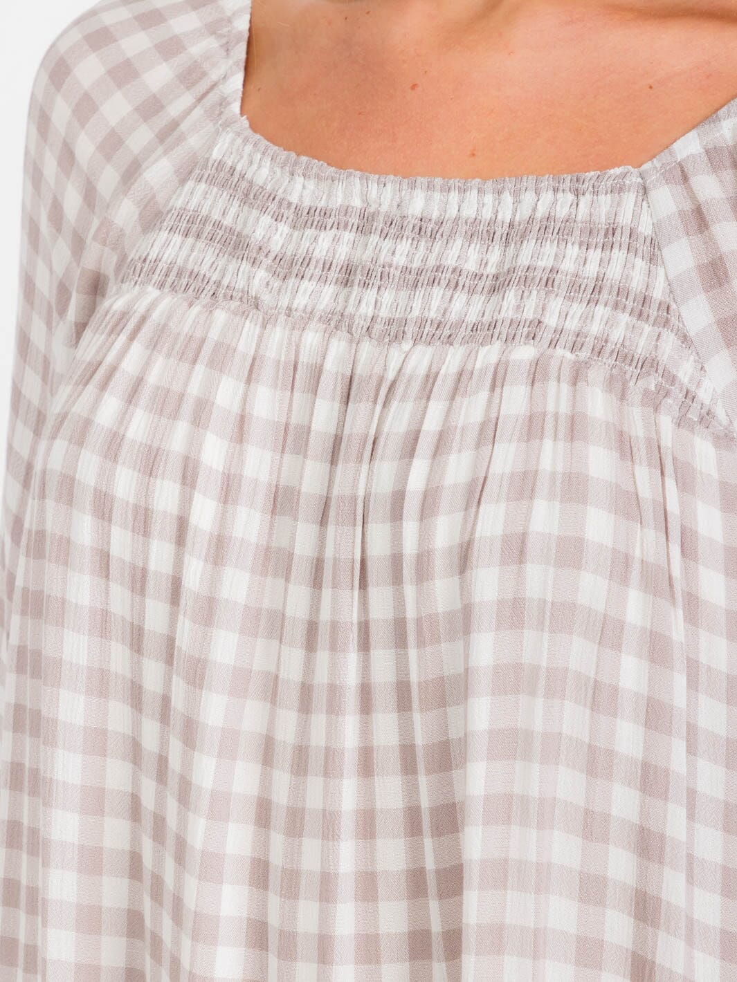 WOMEN'S SHORT SLEEVES HIGH-LOW ELASTIC NECK PLAID MIDI DRESS