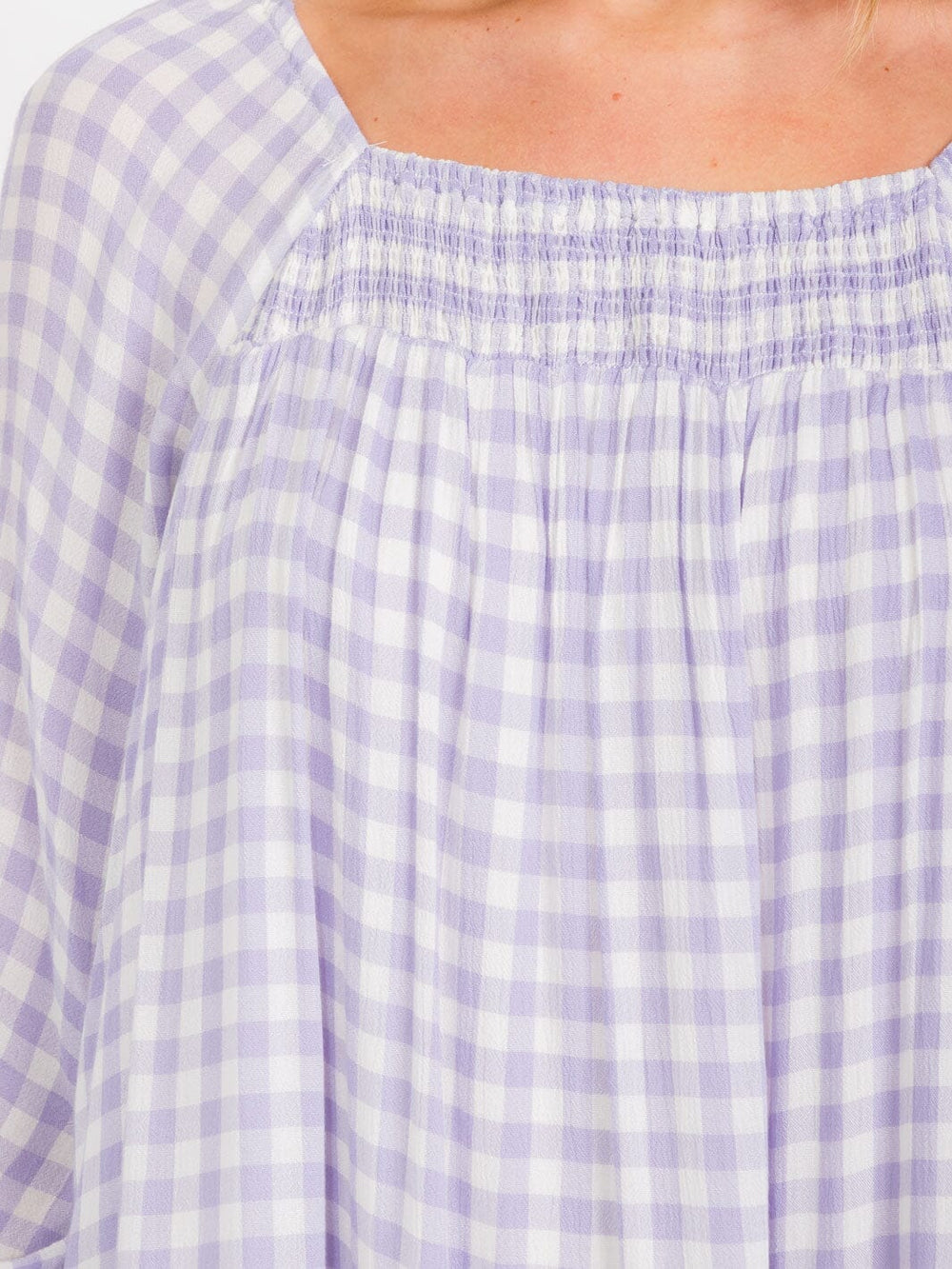 WOMEN'S SHORT SLEEVES HIGH-LOW ELASTIC NECK PLAID MIDI DRESS