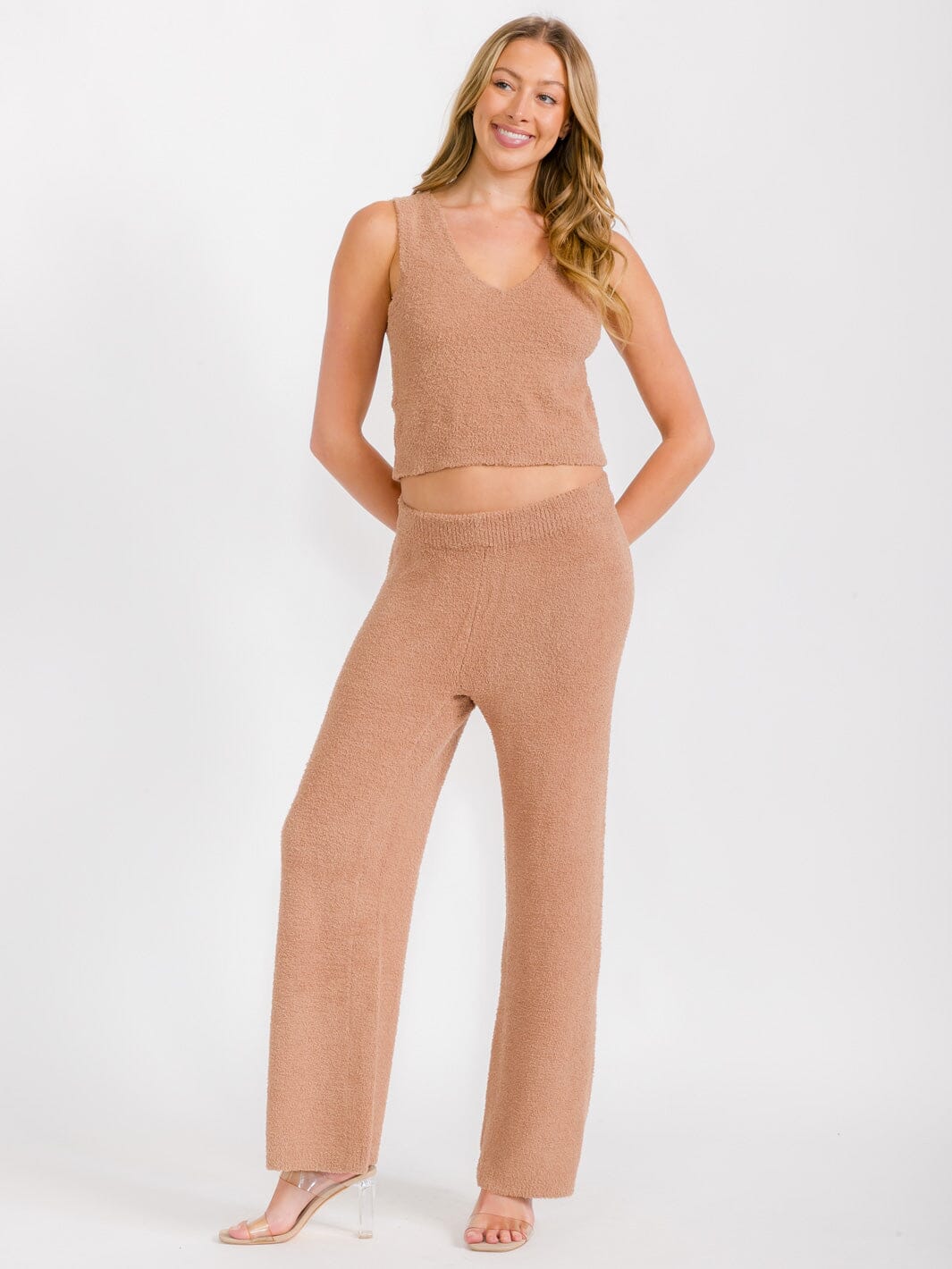 WOMEN'S ELASTIC WAIST WIDE LEG PANTS