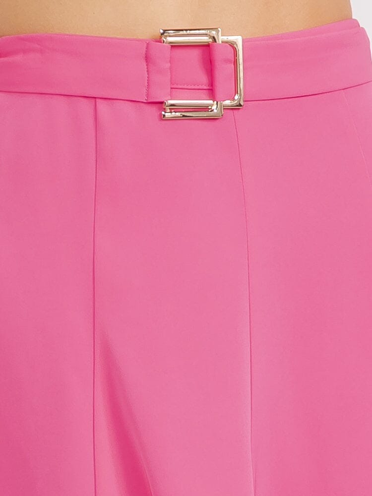 WOMEN'S ZIP UP FIT & FLARE BELTED MINI SKIRT