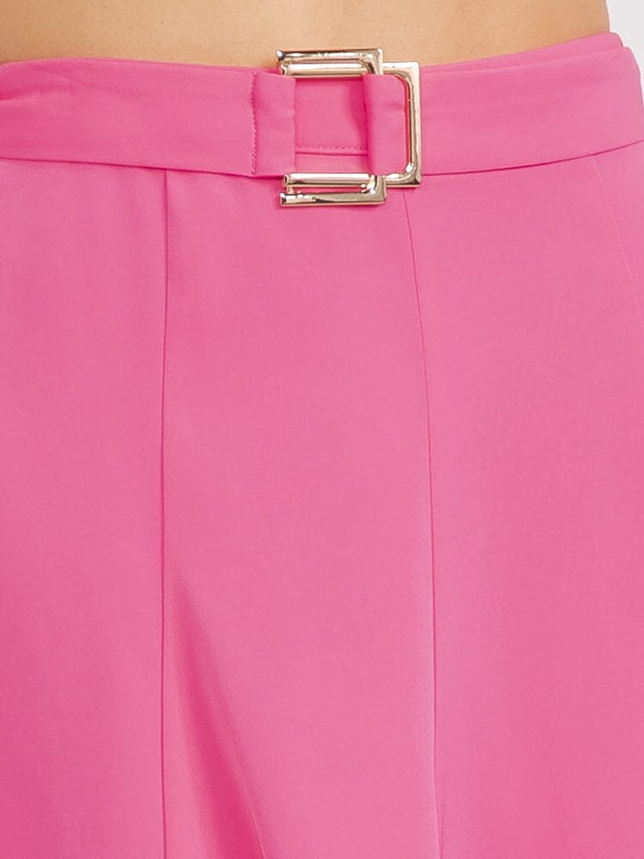 WOMEN'S ZIP UP FIT & FLARE BELTED MINI SKIRT