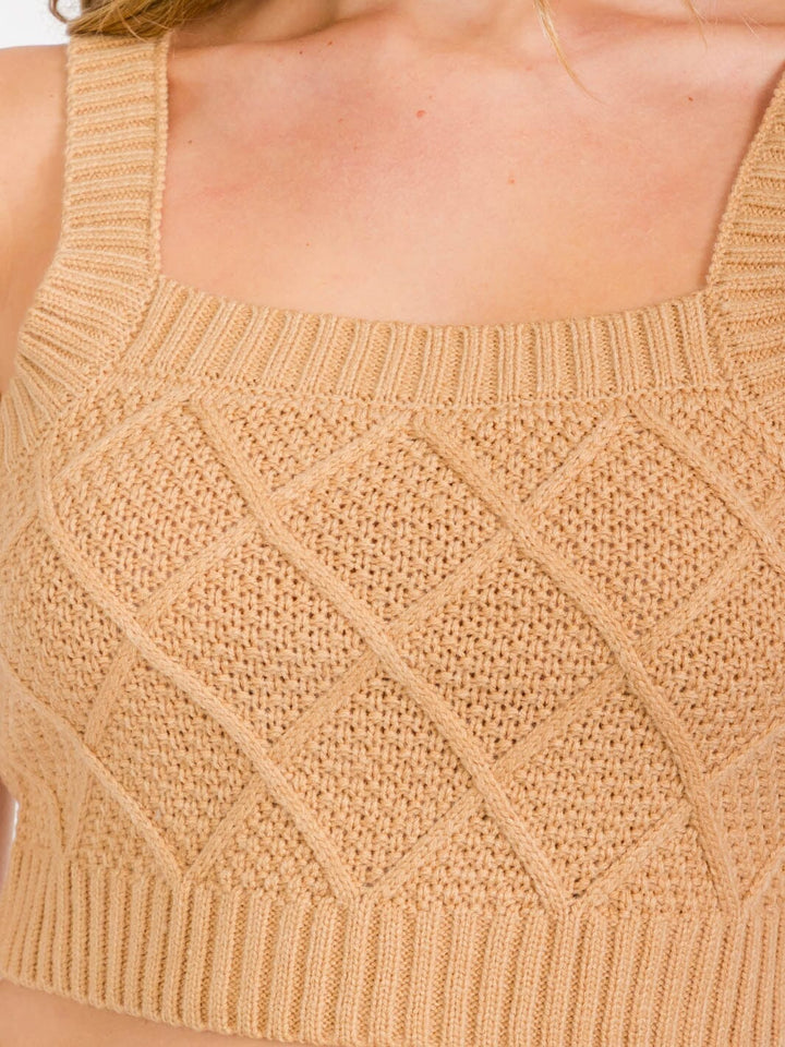 WOMEN'S SLEEVELESS TANK TOP & ELASTIC WAIST PANTS KNIT 2PC. SET