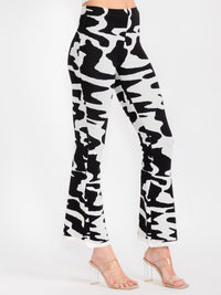 WOMEN'S ELASTIC WAIST COLORBLOCK WIDE LEG PANTS
