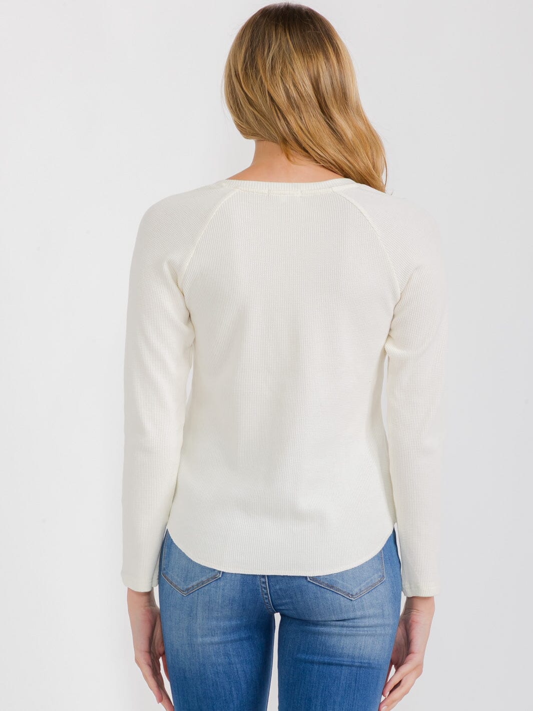 WOMEN'S LONG SLEEVE V-NECK GRAPHIC TOP