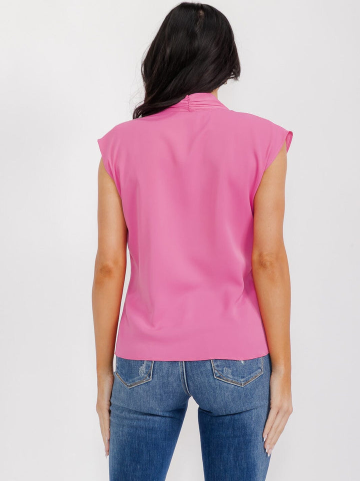WOMEN'S SHORT SLEEVE V-NECK BLOUSE