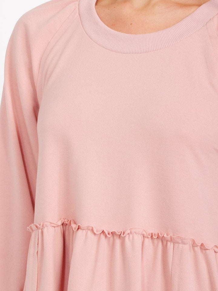 WOMEN'S 3/4 SLEEVES HIGH-LOW LOOSE FIT MIDI DRESS