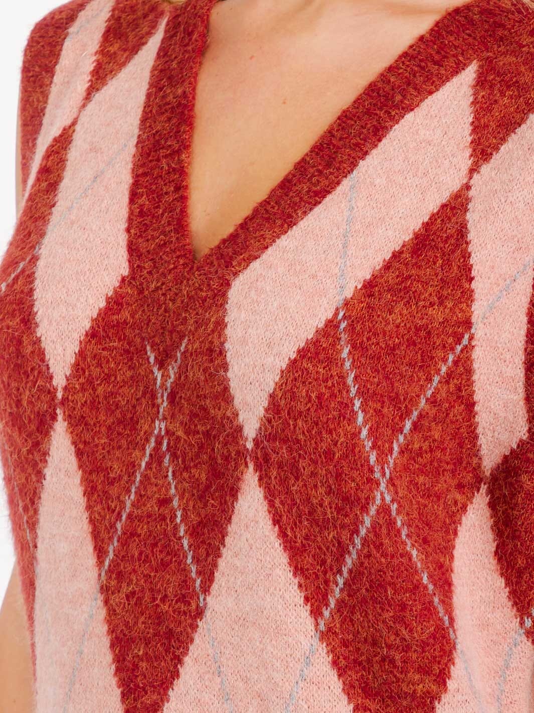 WOMEN'S SLEEVELESS V-NECK PRINTED COLORBLOCK MIDI DRESS