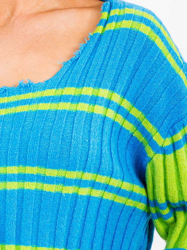 WOMEN'S LONG SLEEVE SQUARE NECK COLORBLOCK RIBBED CROP TOP