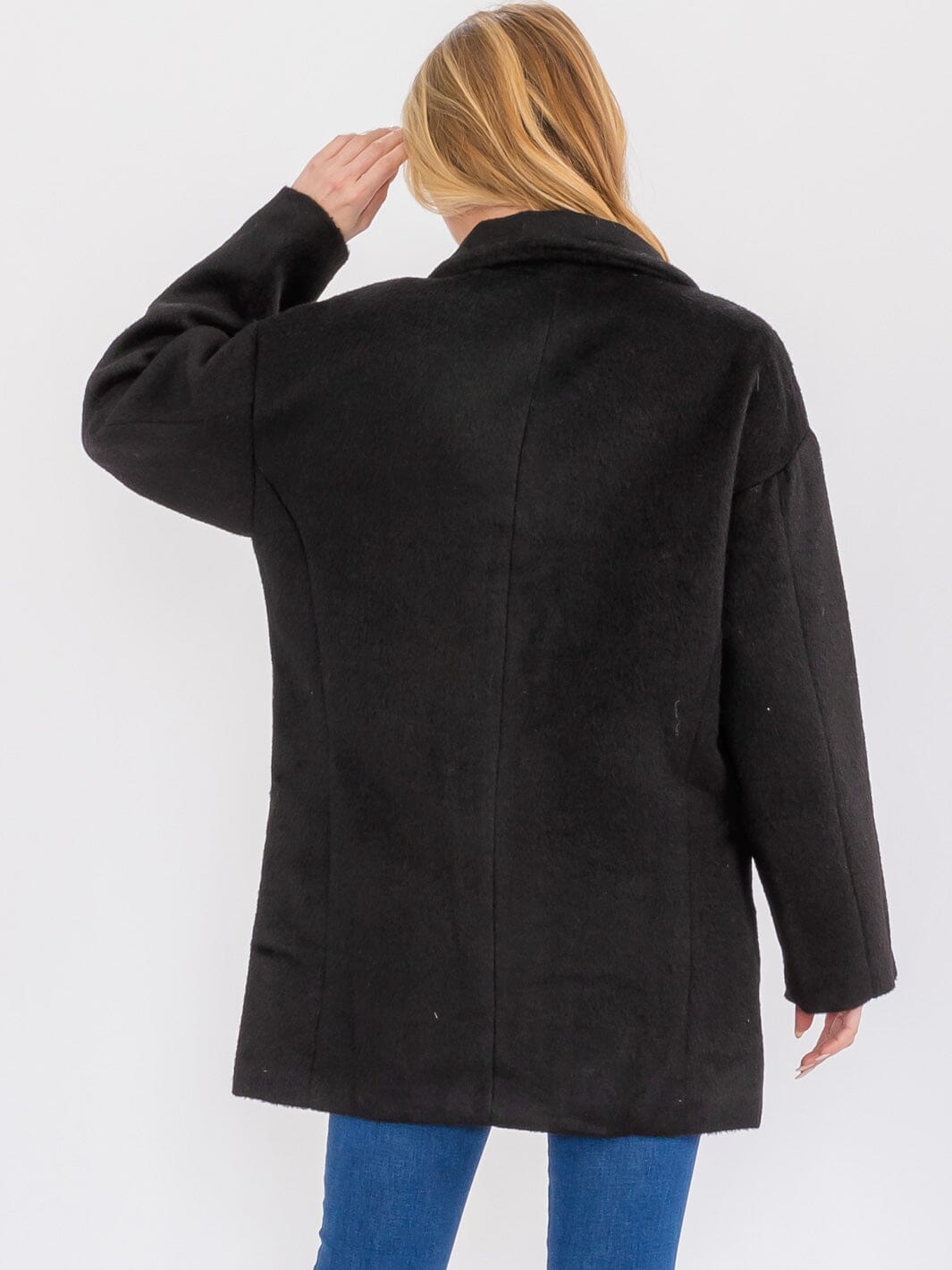 WOMEN'S LONG SLEEVE BUTTON CLOSURE COAT