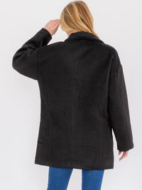 WOMEN'S LONG SLEEVE BUTTON CLOSURE COAT