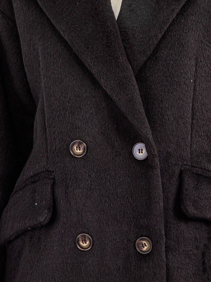 WOMEN'S LONG SLEEVE BUTTON CLOSURE COAT