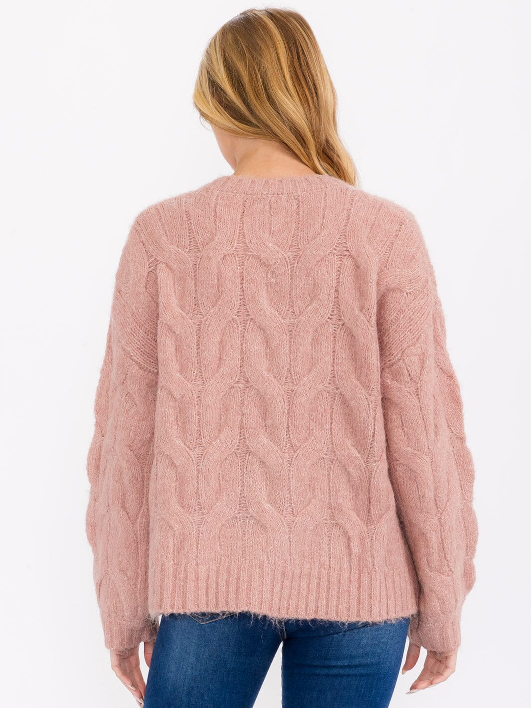 WOMEN'S LONG SLEEVE BUTTON CLOSURE DETAILED CARDIGAN SWEATER