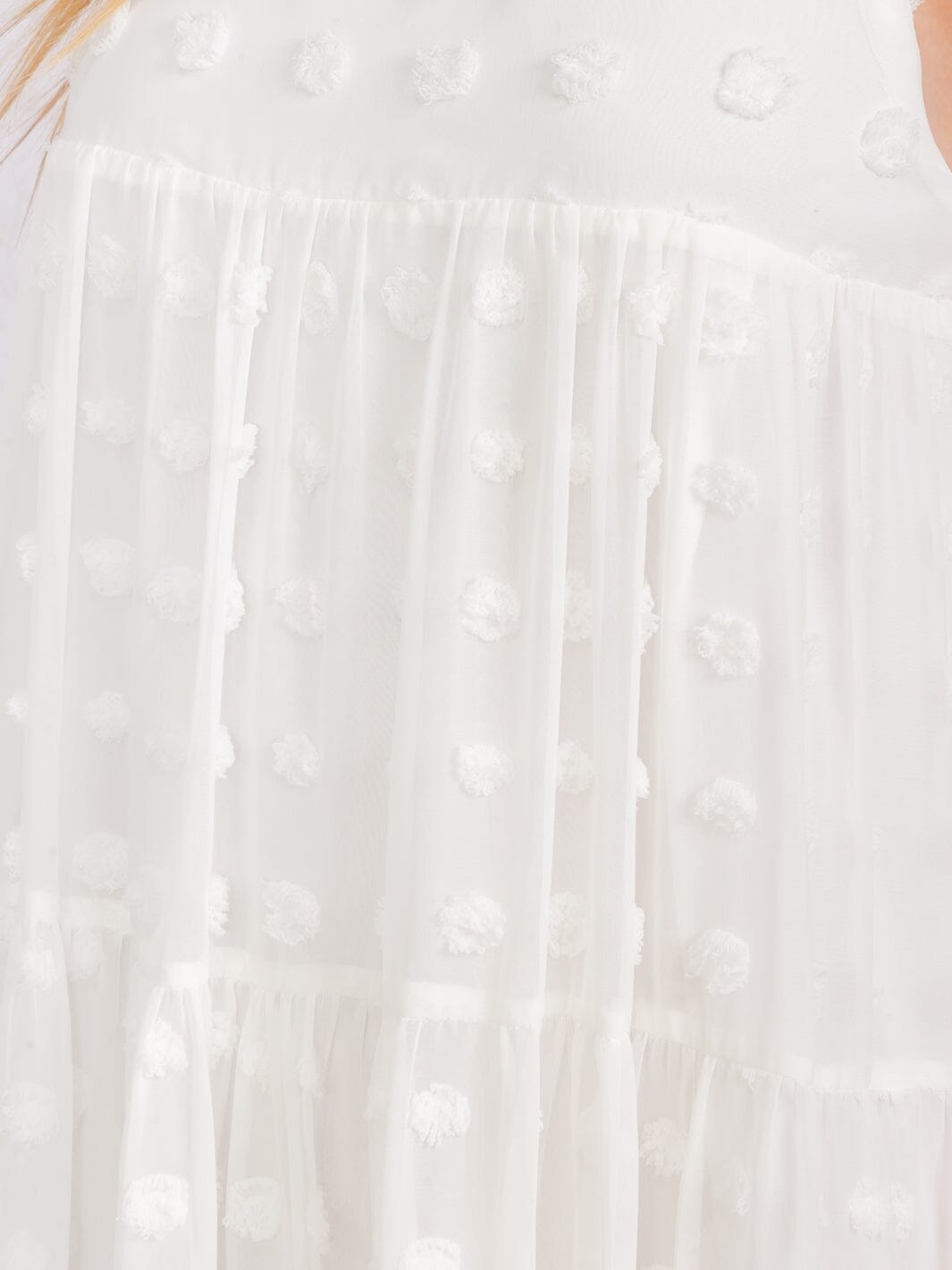 WOMEN'S SLEEVELESS SQUARE NECK TIERED SWISS DETAILED MINI DRESS