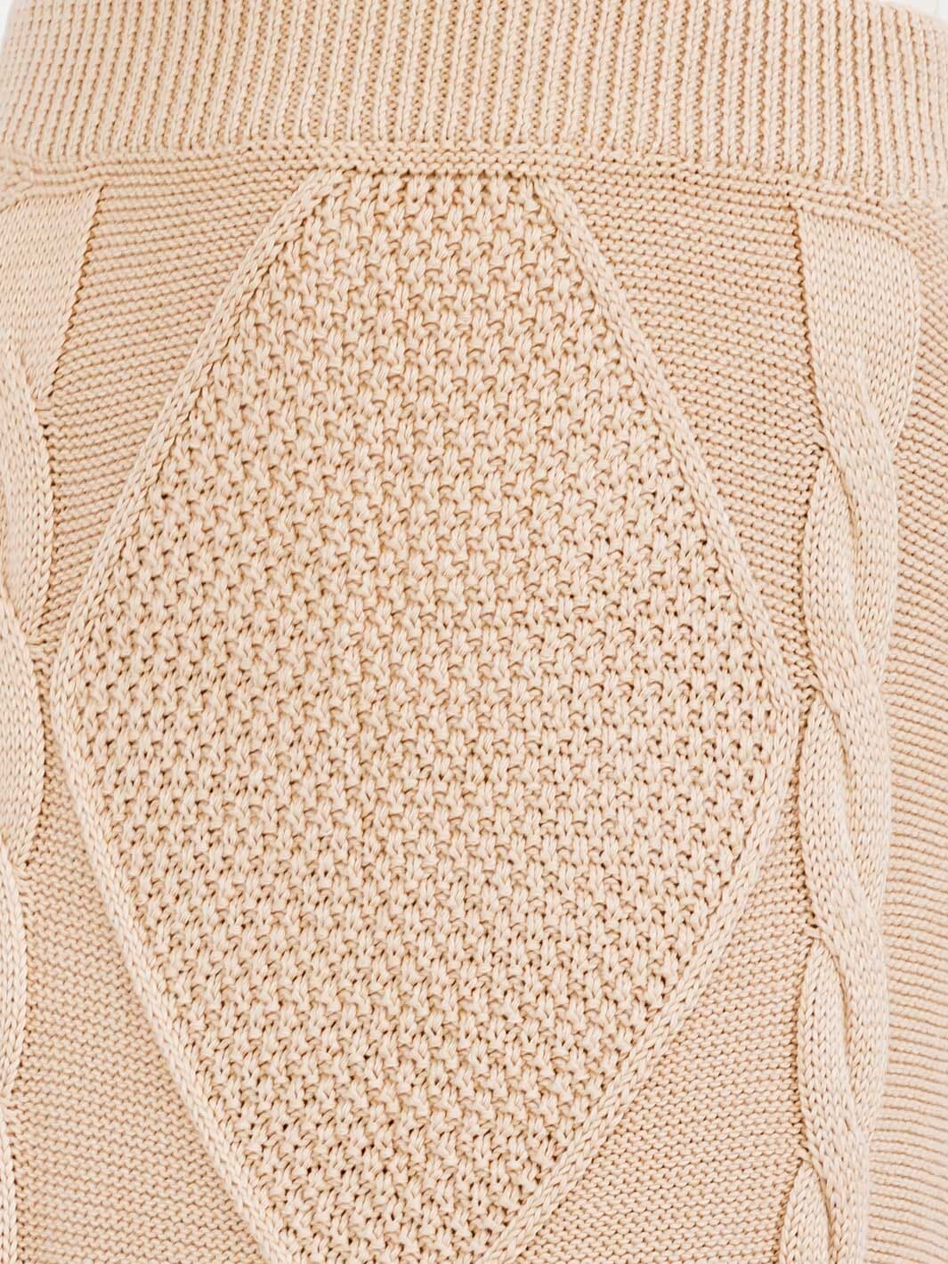 WOMEN'S ELASTIC WAIST KNIT DETAILED PENCIL MIDI SKIRT