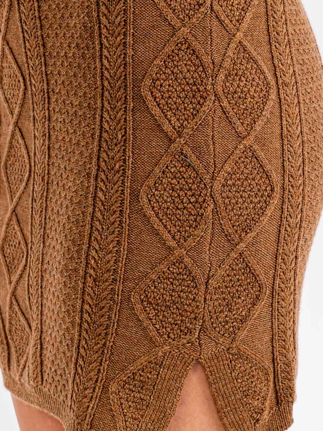 WOMEN'S ELASTIC WAIST KNIT DETAILED MINI SKIRT