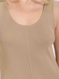 WOMEN'S SLEEVELESS RAW EDGE DETAILED BODYCON MAXI DRESS