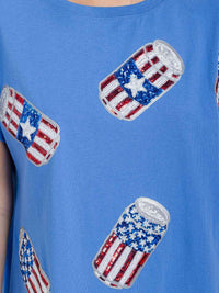 WOMEN'S SHORT SLEEVE SEQUINS GRAPHIC TUNIC MINI DRESS