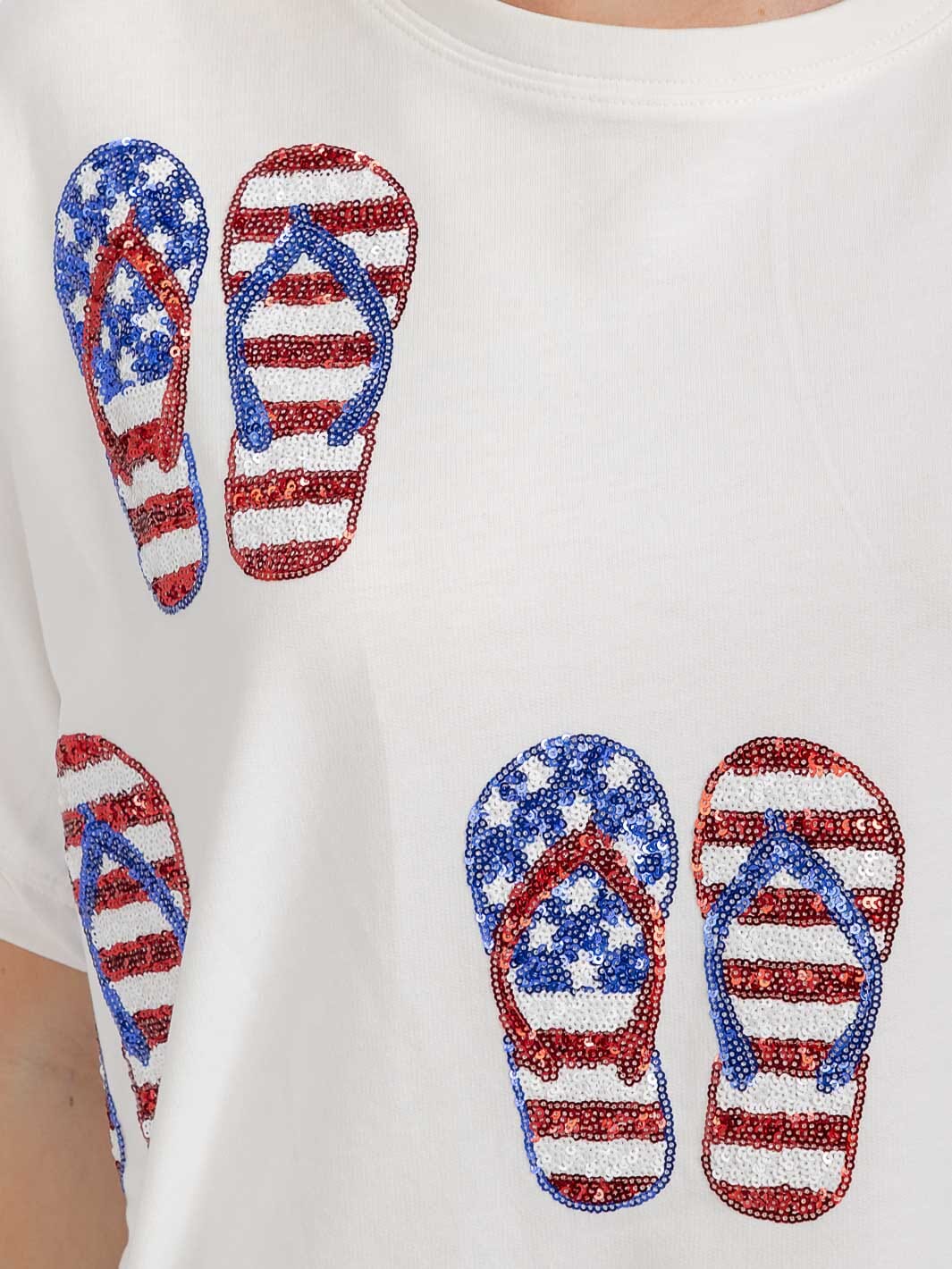 WOMEN'S SHORT SLEEVE HIGH-LOW GRAPHIC PATRIOTIC SHIRT