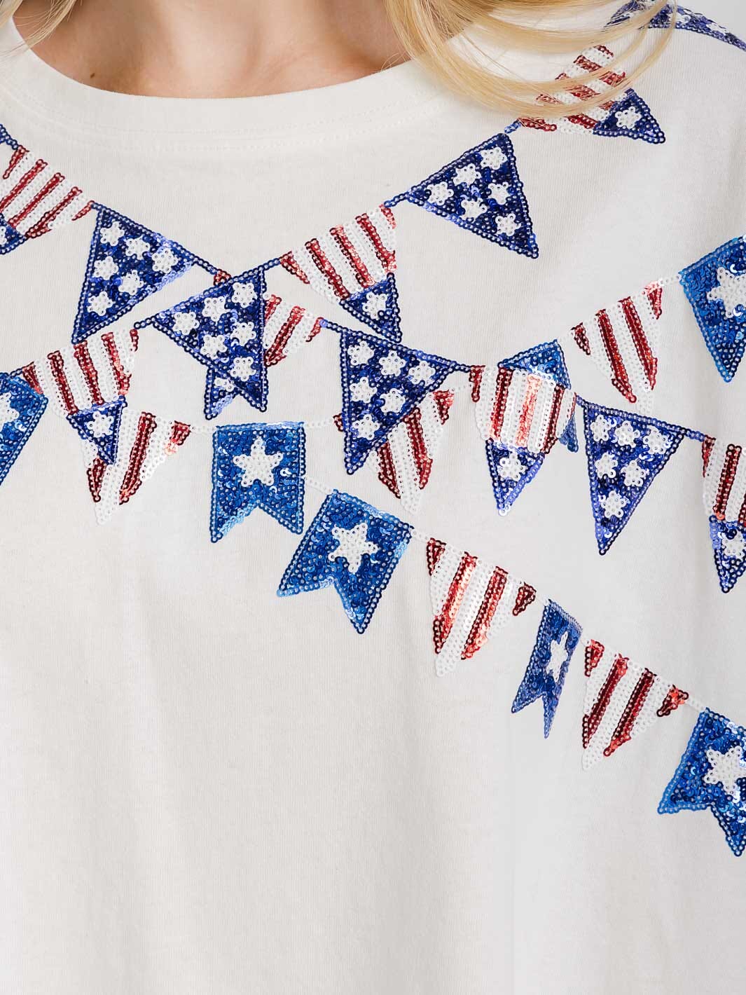 WOMEN'S SHORT SLEEVE HIGH-LOW GRAPHIC PATRIOTIC SHIRT