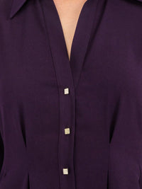 WOMEN'S LONG SLEEVE BUTTON UP MAXI DRESS